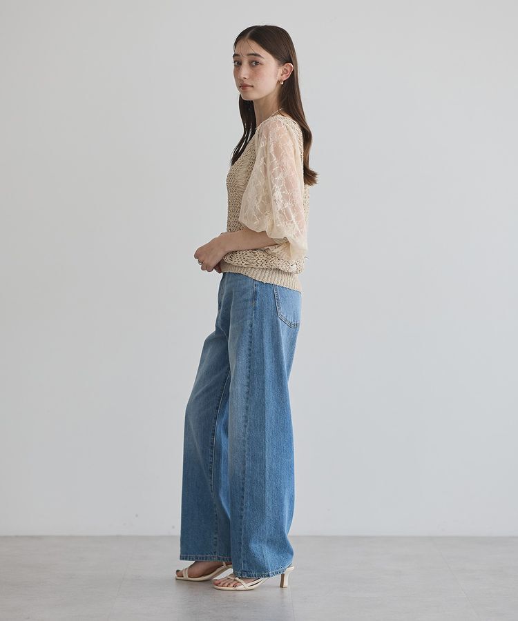 YECCA VECCA「【archive】テープヤーン袖レースプルオーバー」|ニット・セーター|