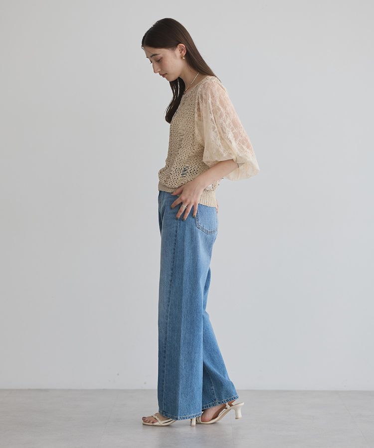 YECCA VECCA「【archive】テープヤーン袖レースプルオーバー」|ニット・セーター|