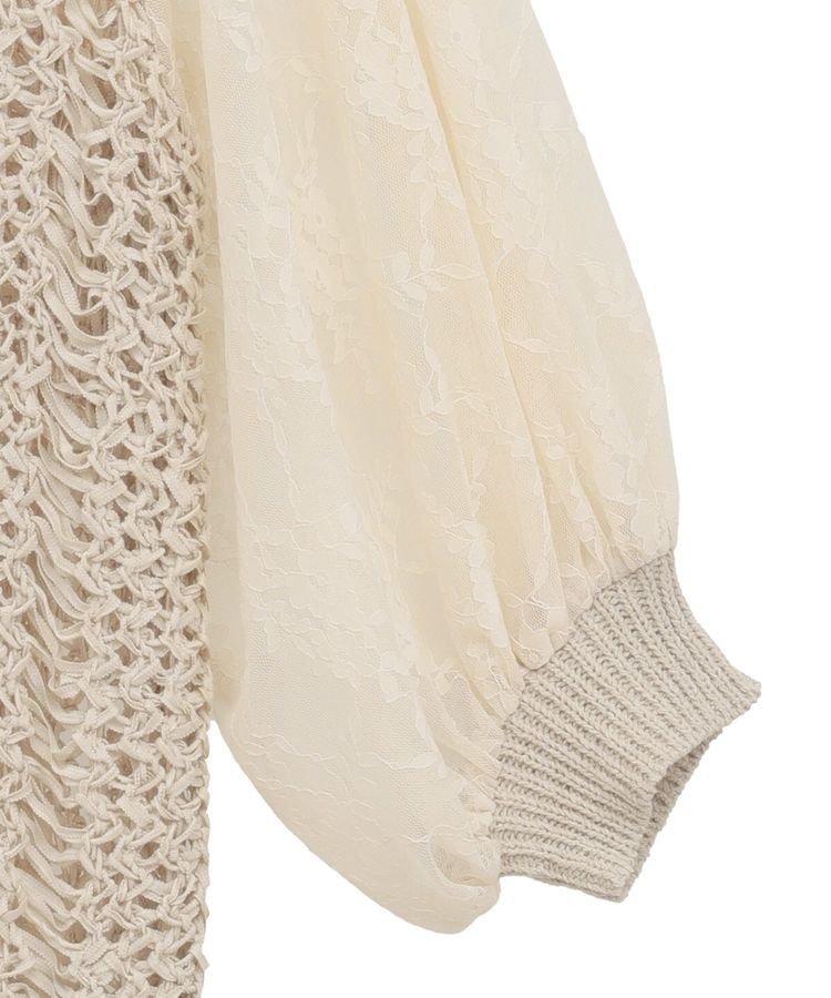 YECCA VECCA「【archive】テープヤーン袖レースプルオーバー」|ニット・セーター|