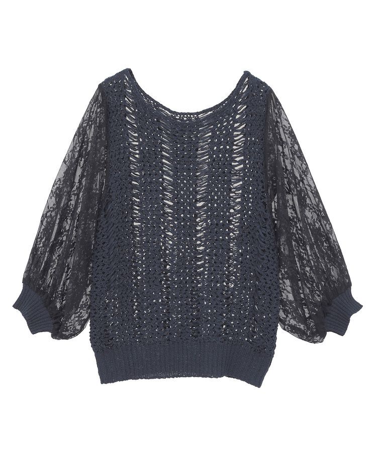 YECCA VECCA「【archive】テープヤーン袖レースプルオーバー」|ニット・セーター|