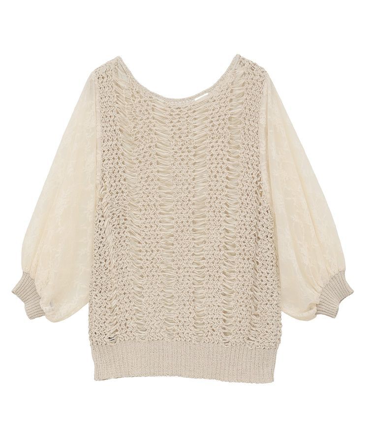 YECCA VECCA「【archive】テープヤーン袖レースプルオーバー」|ニット・セーター|