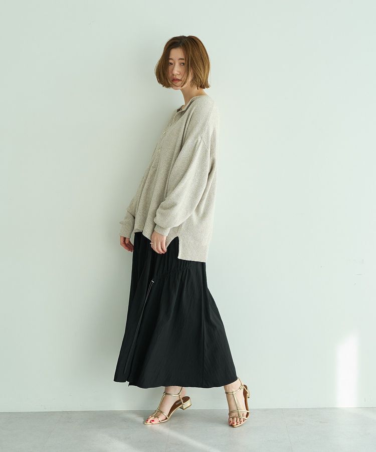 Editt by YECCA VECCA「ドロストデザインロングスカート」|フレア|