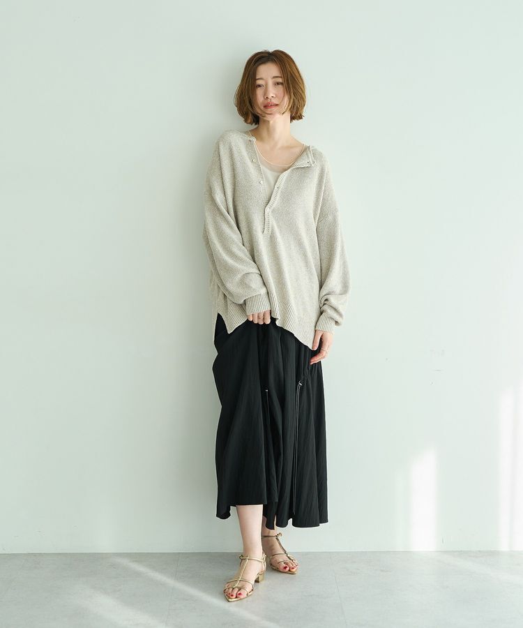 Editt by YECCA VECCA「ドロストデザインロングスカート」|フレア|
