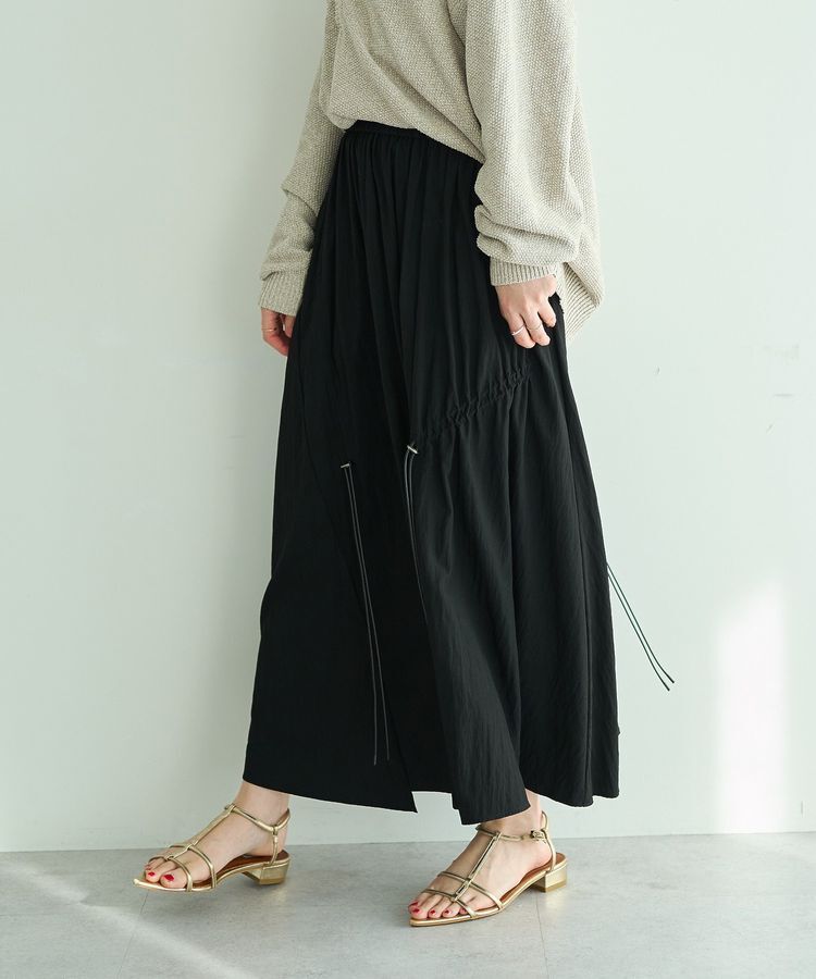 Editt by YECCA VECCA「ドロストデザインロングスカート」|フレア|