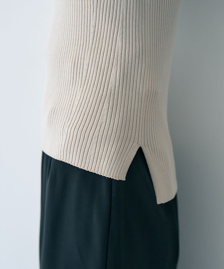 YECCA VECCA「袖口シアーリブニット」|ニット・セーター|