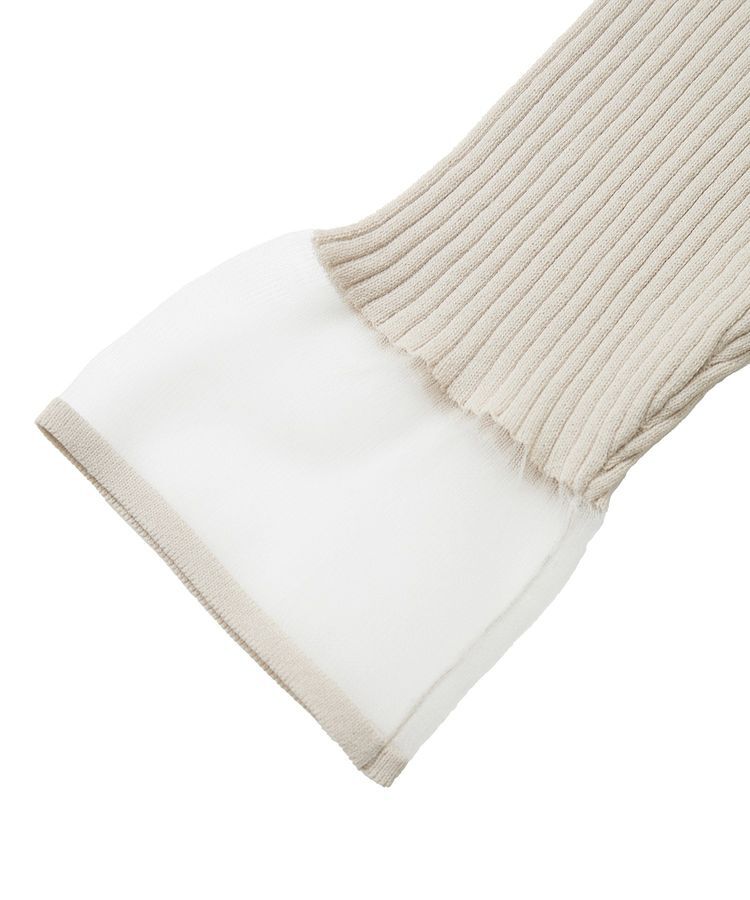 YECCA VECCA「袖口シアーリブニット」|ニット・セーター|