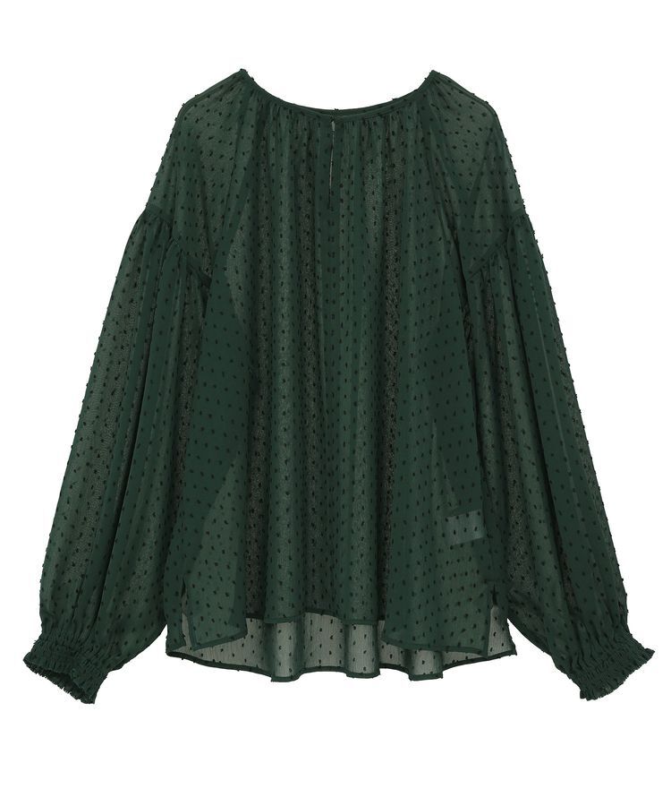 YECCA VECCA「シアードットジャガードブラウス」|シャツ・ブラウス|