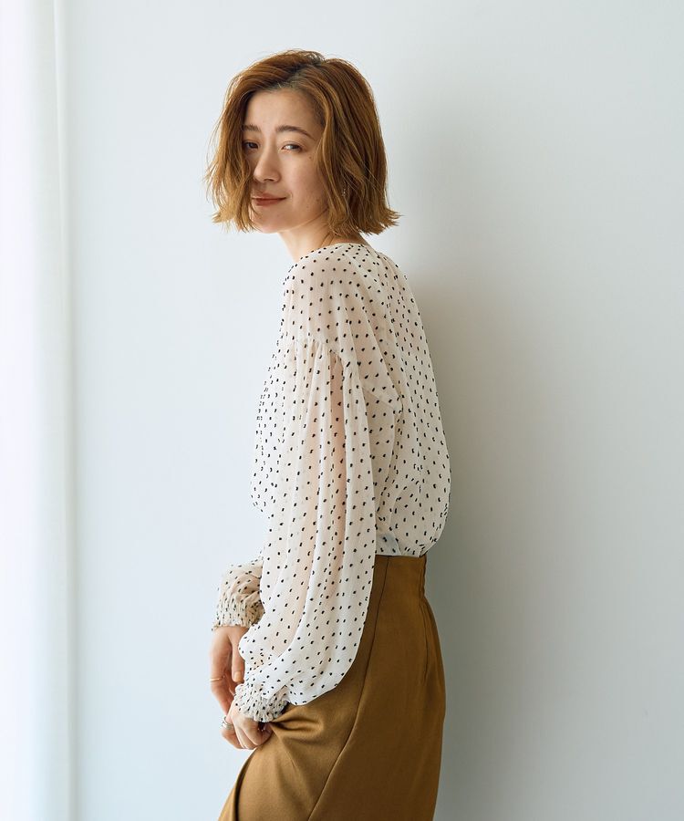 YECCA VECCA「シアードットジャガードブラウス」|シャツ・ブラウス|