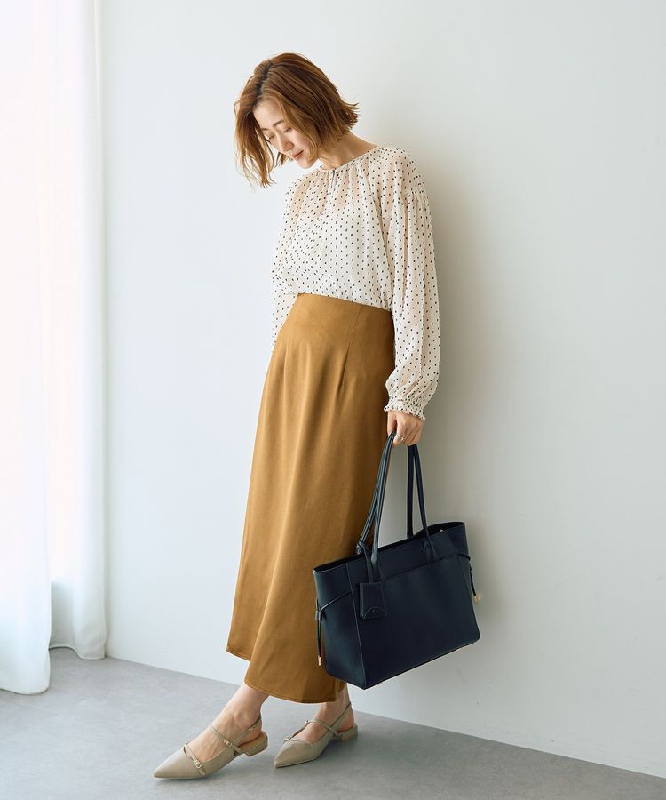 YECCA VECCA「シアードットジャガードブラウス」|シャツ・ブラウス|