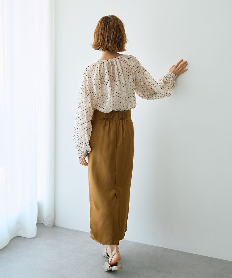 YECCA VECCA「シアードットジャガードブラウス」|シャツ・ブラウス|