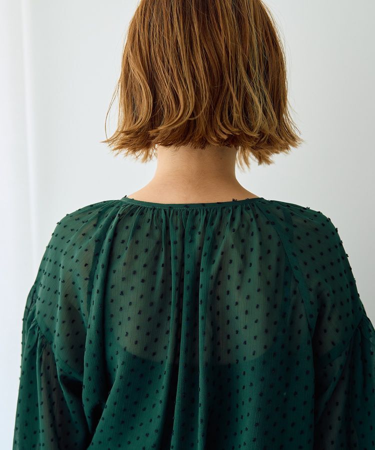 YECCA VECCA「シアードットジャガードブラウス」|シャツ・ブラウス|