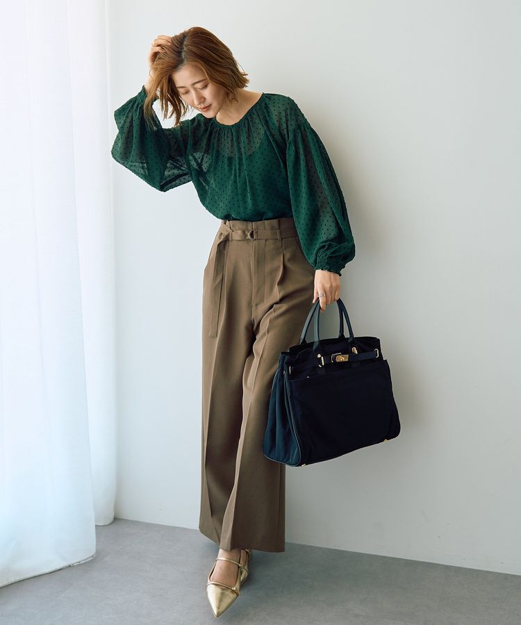 YECCA VECCA「シアードットジャガードブラウス」|シャツ・ブラウス|