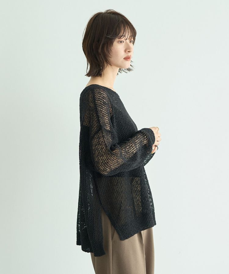 Editt by YECCA VECCA「スラブメッシュルーズニット」|ニット・セーター|