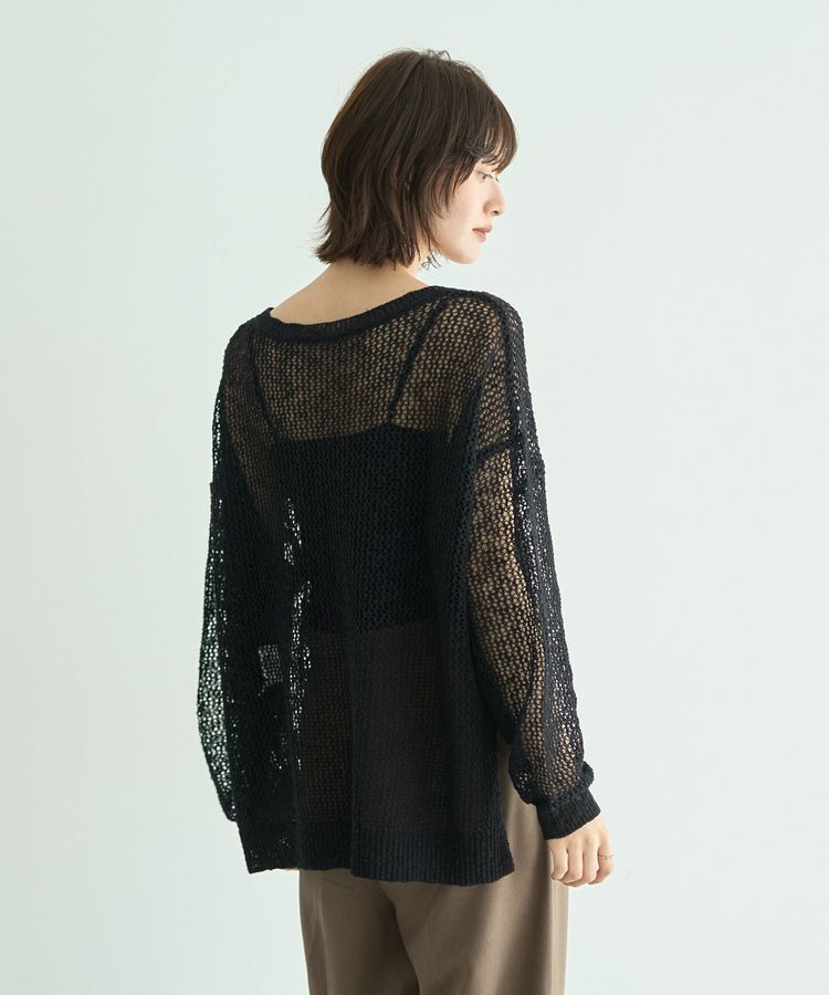 Editt by YECCA VECCA「スラブメッシュルーズニット」|ニット・セーター|