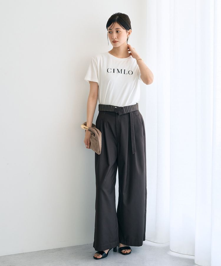 YECCA VECCA「ベルト付き2wayタックワイドパンツ」|その他|