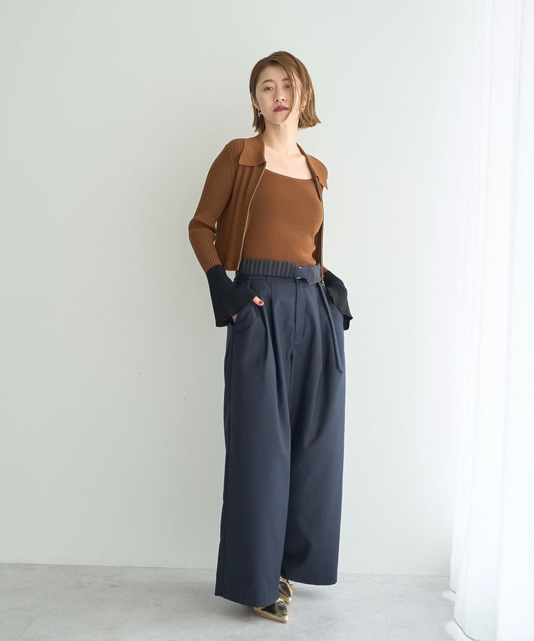 YECCA VECCA「ベルト付き2wayタックワイドパンツ」|その他|