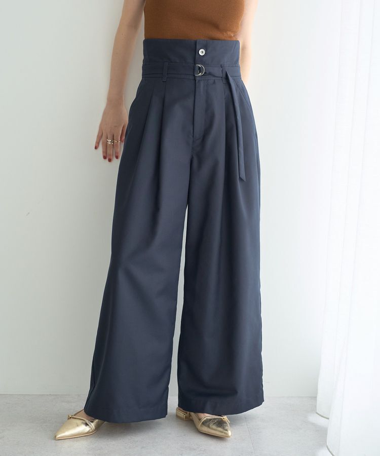 YECCA VECCA「ベルト付き2wayタックワイドパンツ」|その他|