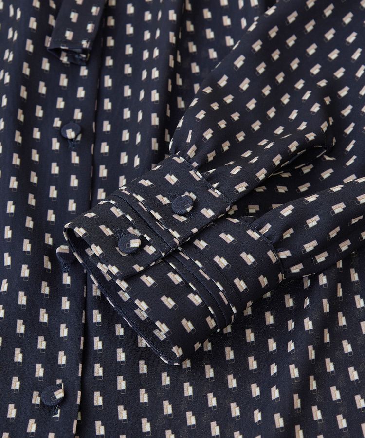 YECCA VECCA「ジオメ柄ボウタイブラウス」|シャツ・ブラウス|