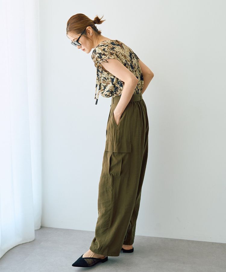 YECCA VECCA「【DOLL UP OOPS】フラワープリントギャザーブラウス」|シャツ・ブラウス|