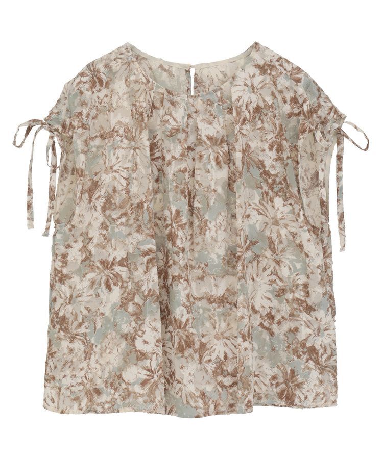 YECCA VECCA「【DOLL UP OOPS】フラワープリントギャザーブラウス」|シャツ・ブラウス|