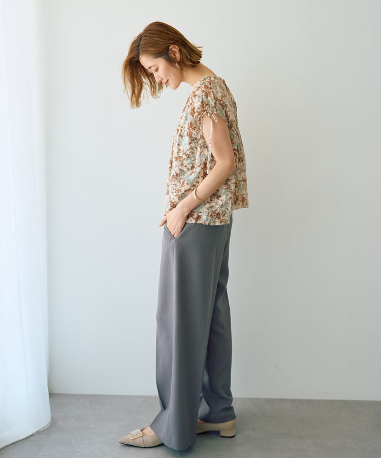 YECCA VECCA「【DOLL UP OOPS】フラワープリントギャザーブラウス」|シャツ・ブラウス|