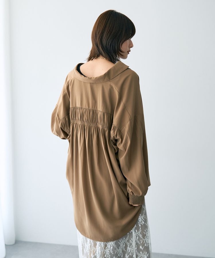 YECCA VECCA「バックギャザーロングシャツ」|シャツ・ブラウス|