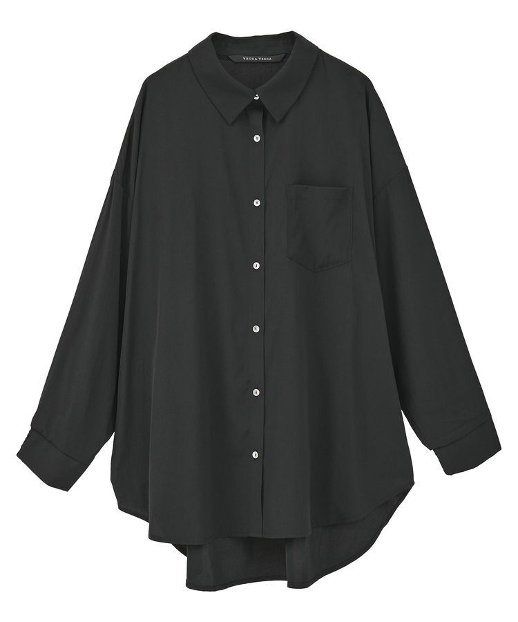 YECCA VECCA「バックギャザーロングシャツ」|シャツ・ブラウス|