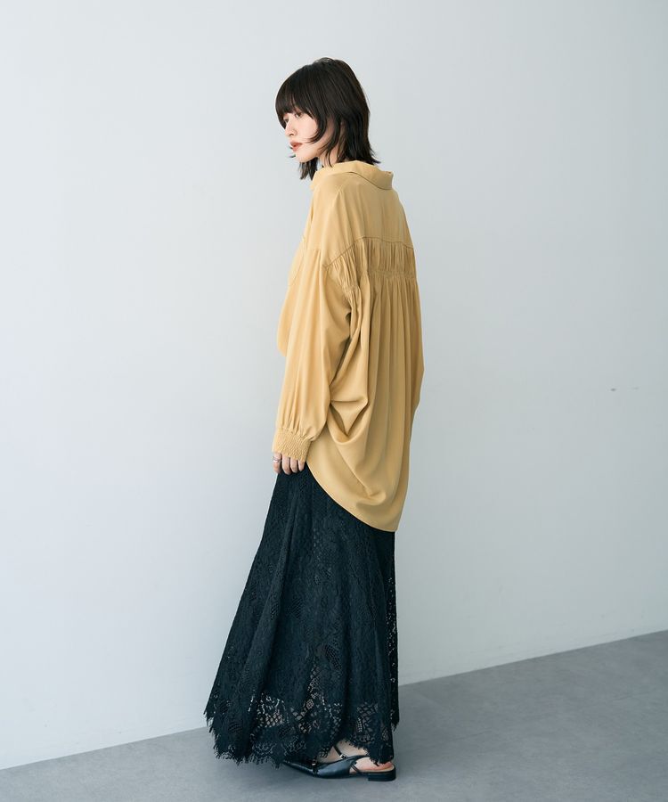 YECCA VECCA「バックギャザーロングシャツ」|シャツ・ブラウス|