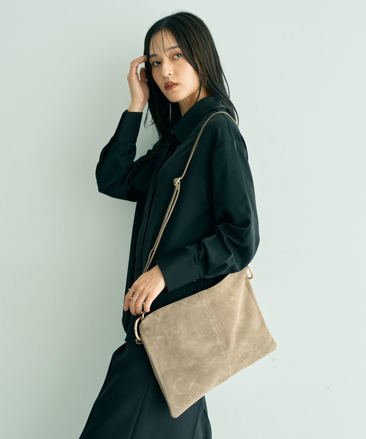 YECCA VECCA「【AULENTTI】スエードショルダーバッグ」|ショルダー・メッセンジャー|Gray Beige