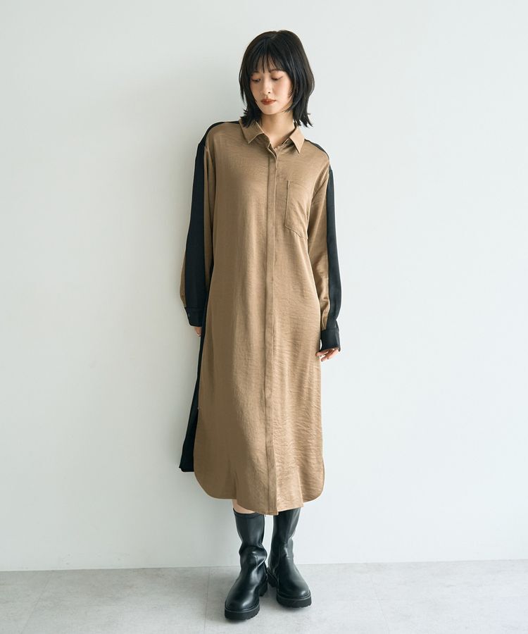 Editt by YECCA VECCA「ヴィンテージサテンシャツワンピース」|ワンピース|