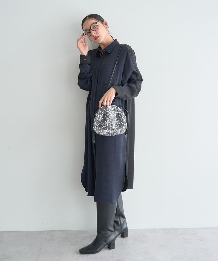 Editt by YECCA VECCA「ヴィンテージサテンシャツワンピース」|ワンピース|