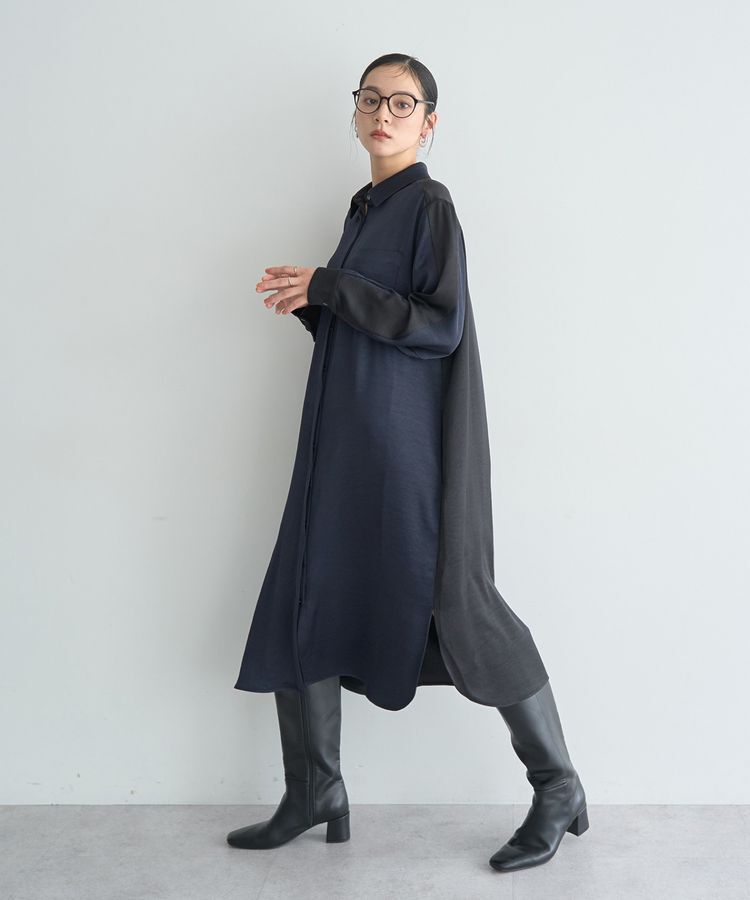 Editt by YECCA VECCA「ヴィンテージサテンシャツワンピース」|ワンピース|