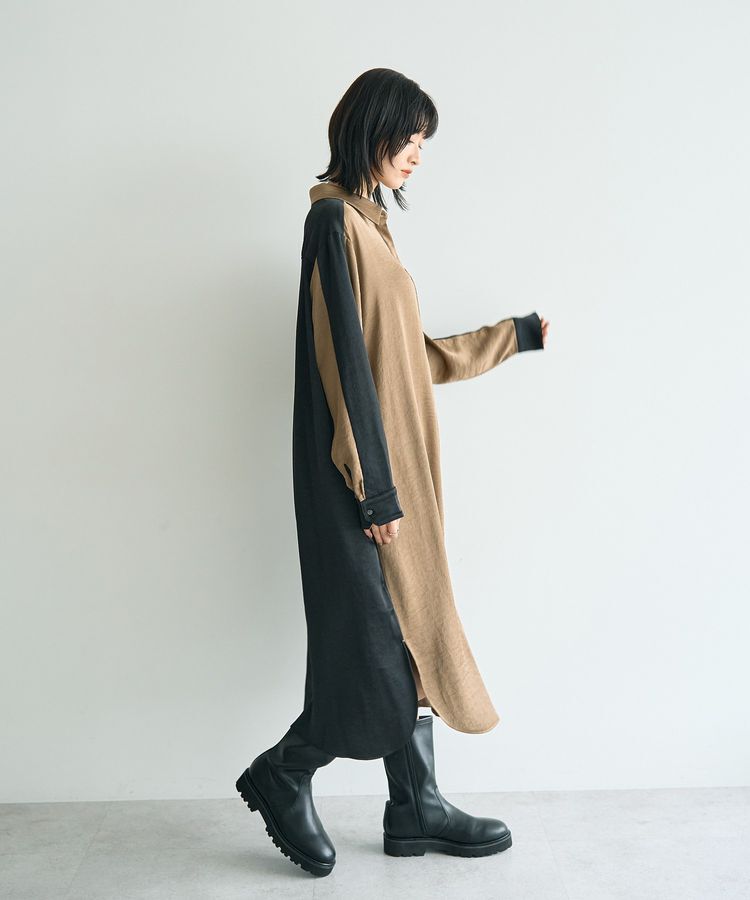 Editt by YECCA VECCA「ヴィンテージサテンシャツワンピース」|ワンピース|