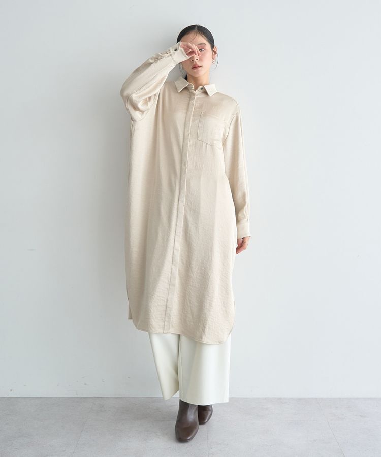 Editt by YECCA VECCA「ヴィンテージサテンシャツワンピース」|ワンピース|
