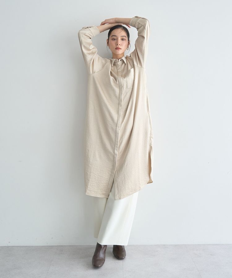 Editt by YECCA VECCA「ヴィンテージサテンシャツワンピース」|ワンピース|