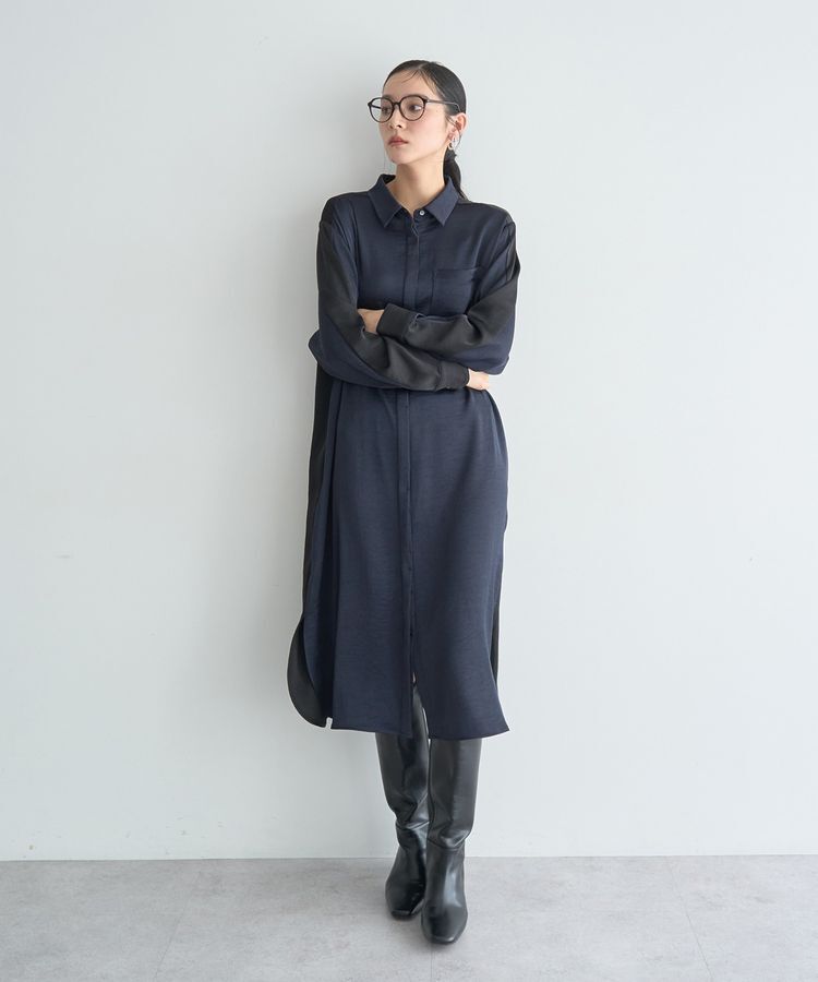 Editt by YECCA VECCA「ヴィンテージサテンシャツワンピース」|ワンピース|