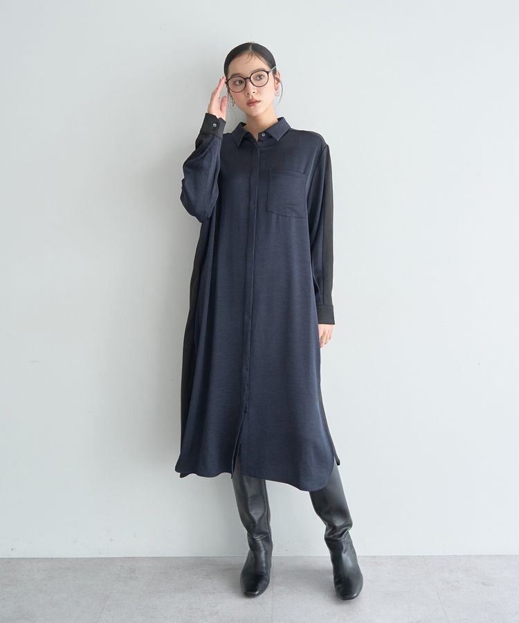 Editt by YECCA VECCA「ヴィンテージサテンシャツワンピース」|ワンピース|