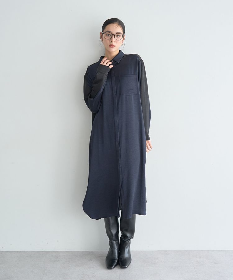 Editt by YECCA VECCA「ヴィンテージサテンシャツワンピース」|ワンピース|