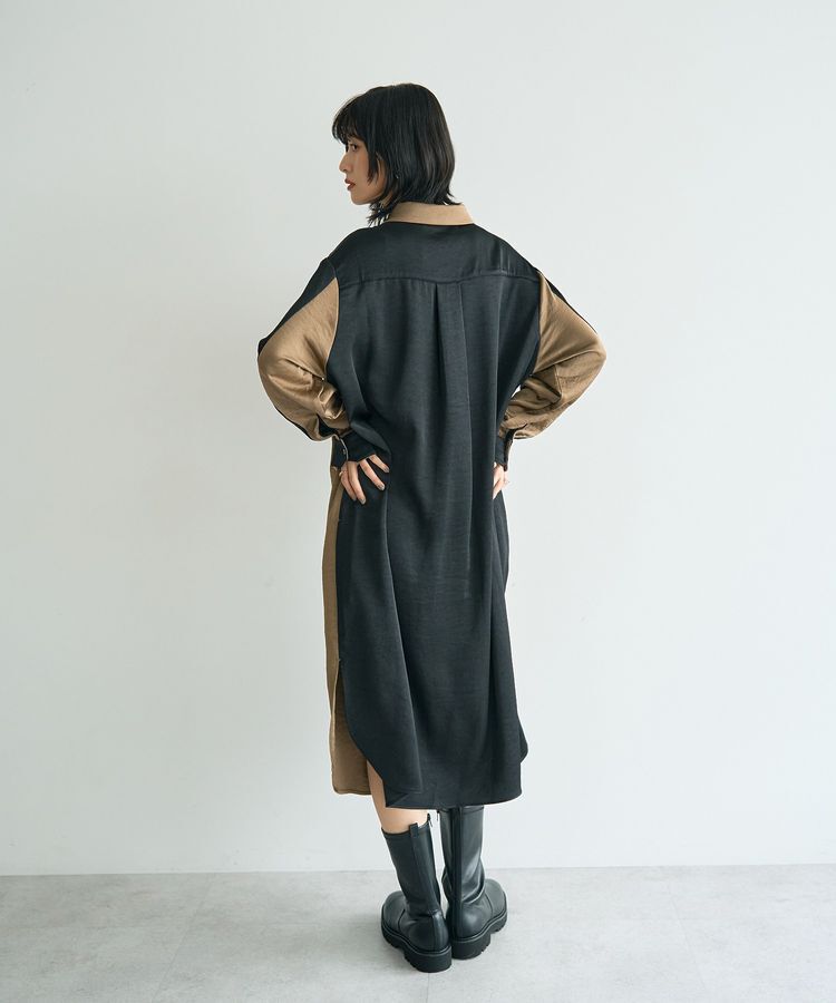 Editt by YECCA VECCA「ヴィンテージサテンシャツワンピース」|ワンピース|