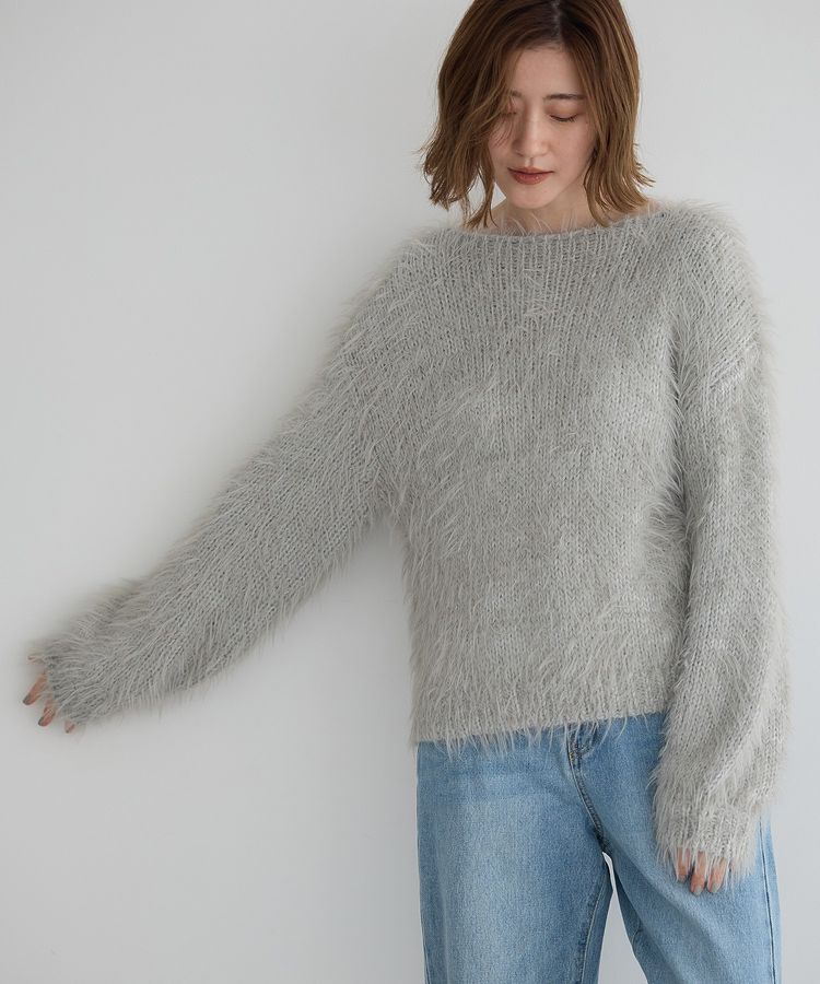 Editt by YECCA VECCA「フェザーMIXロービングニット」|ニット・セーター|