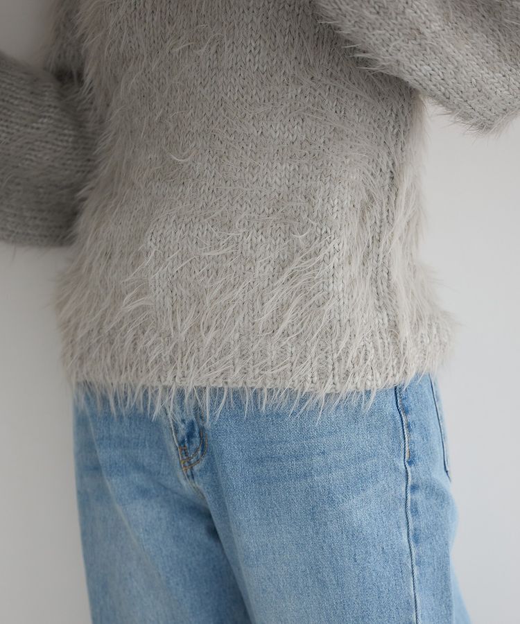 Editt by YECCA VECCA「フェザーMIXロービングニット」|ニット・セーター|