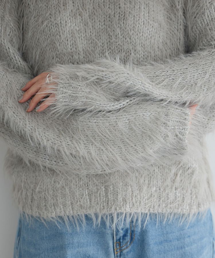 Editt by YECCA VECCA「フェザーMIXロービングニット」|ニット・セーター|