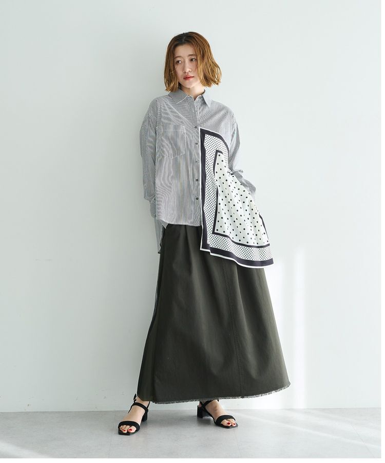 Editt by YECCA VECCA「スカーフデザインアシメシャツ」|シャツ・ブラウス|