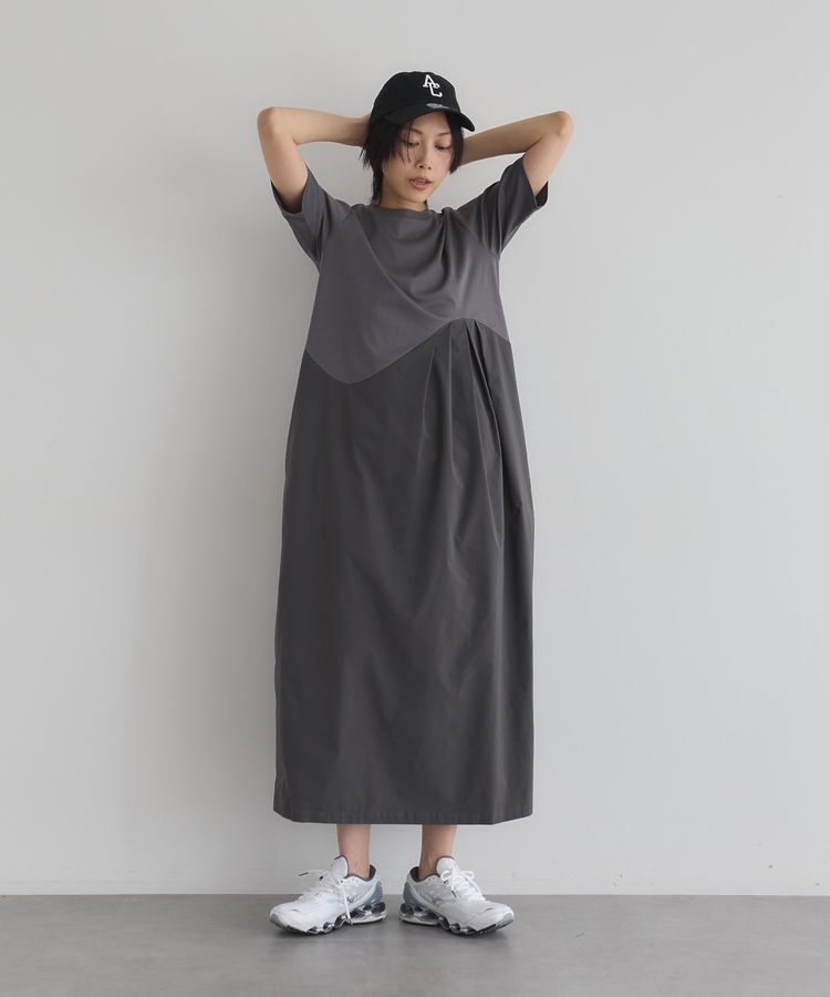 GARAGE OF GOOD CLOTHING「異素材切り替えコクーンワンピース」|ワンピース|
