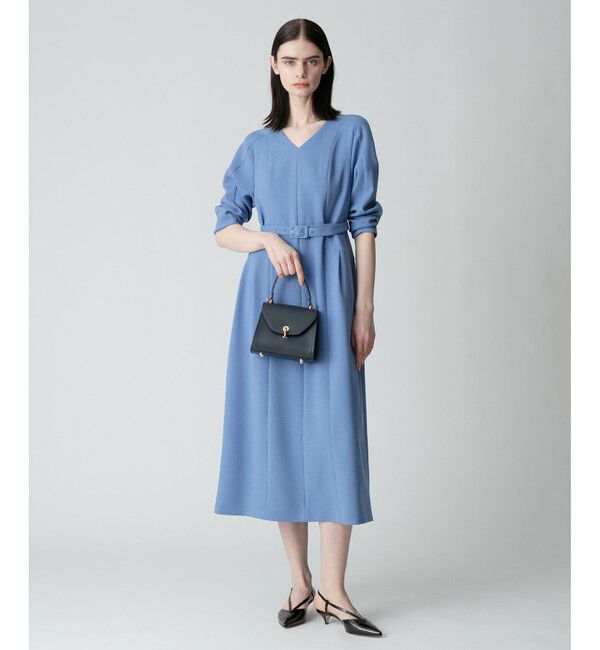 allureville「ダブルアムンゼンVネックタックワンピース」|ワンピース|