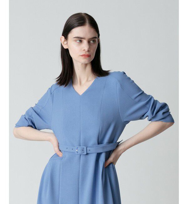 allureville「ダブルアムンゼンVネックタックワンピース」|ワンピース|