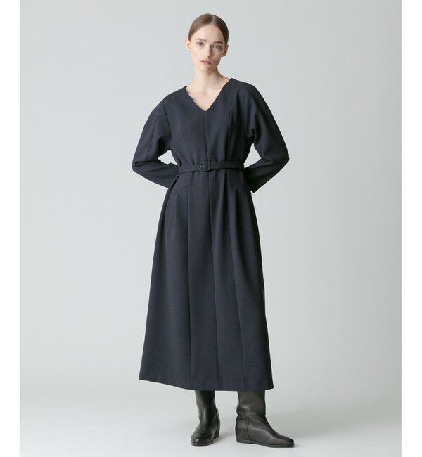 allureville「ダブルアムンゼンVネックタックワンピース」|ワンピース|