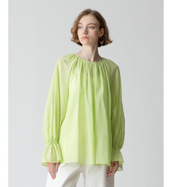 allureville「シアーオーガンギャザーブラウス」|シャツ・ブラウス|