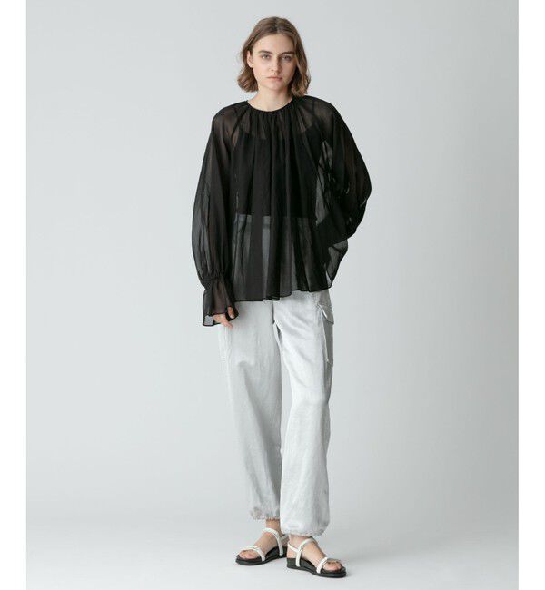 allureville「シアーオーガンギャザーブラウス」|シャツ・ブラウス|