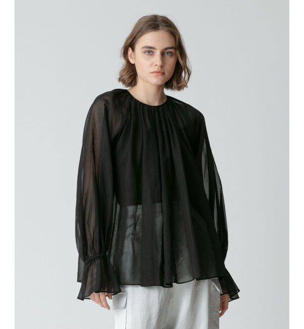 allureville「シアーオーガンギャザーブラウス」|シャツ・ブラウス|